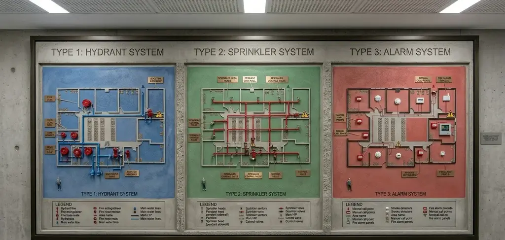 Types of Fire Block Plans: Hydrant, Sprinkler, and Alarm Systems